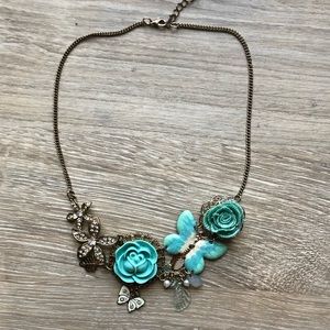 2 for $10 bundle- Blue Flower Necklace
